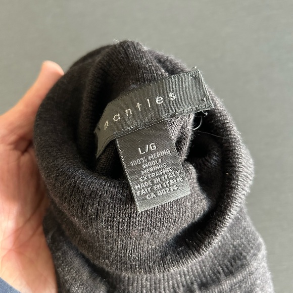 Mantles Dark Grey Merino Wool Turtleneck Sweater - Picture 4 of 4